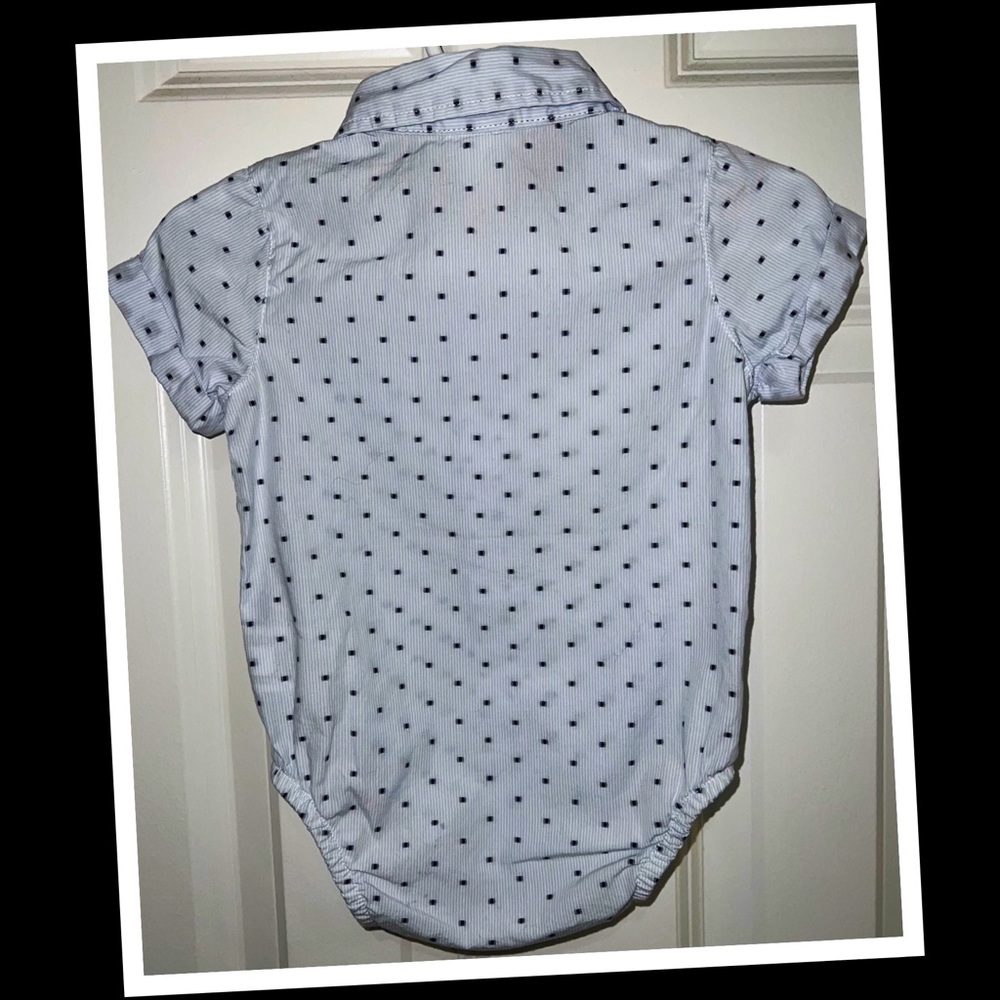 •Cat&Jack 3-6m dress shirt onesie👞EUC👞 - Picture 2 of 3